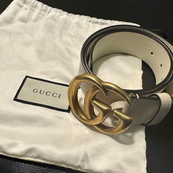Leather Belt with Double G Buckle main image 4